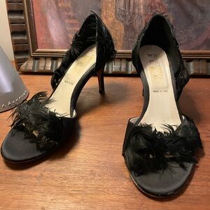 Something Bleu Hammond d'Orsay Feather Sandal Bridal Pump